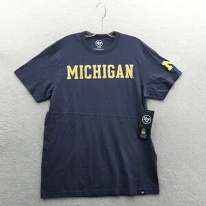 '47 Brand Shirt Mens Medium Michigan Wolverines Blue Short Sleeve Cotton